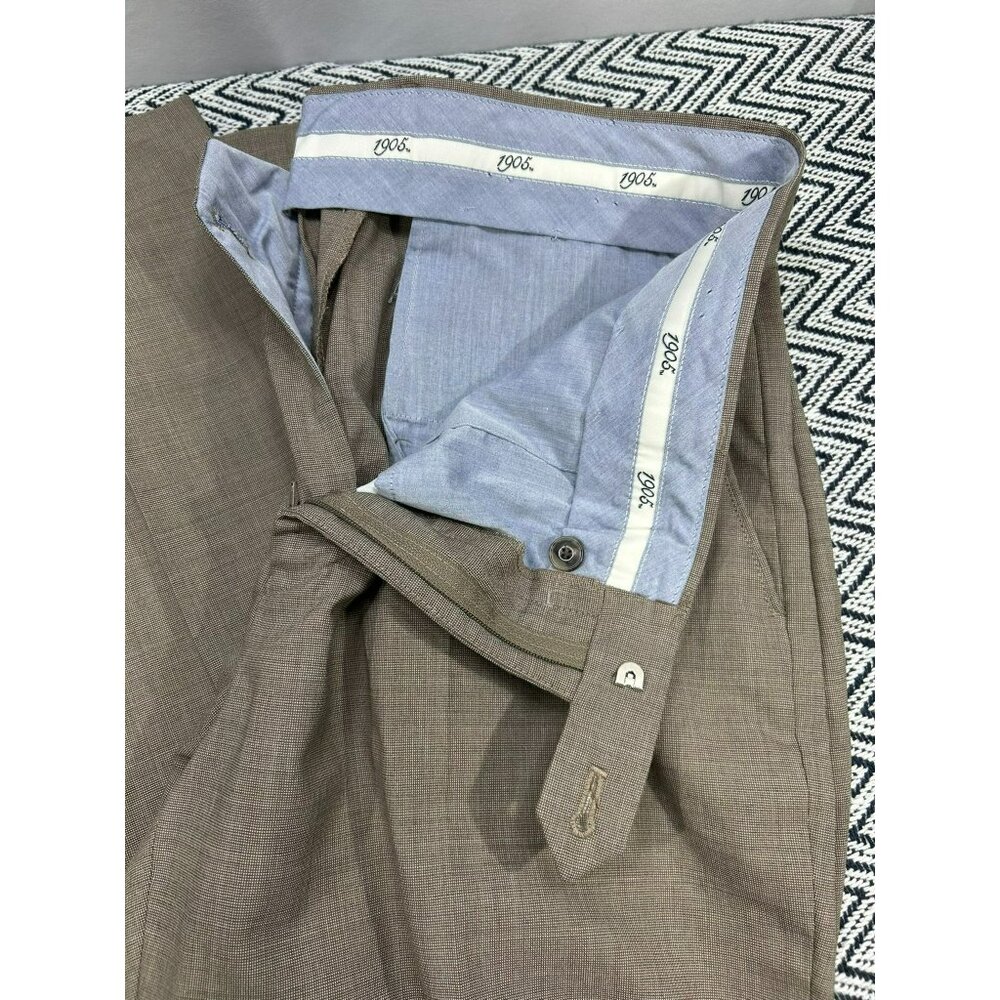 Jos A. Bank 1905 Collection Mens Wool Dress Pants Brown Size 36x29 Flat Front - Picture 2 of 6